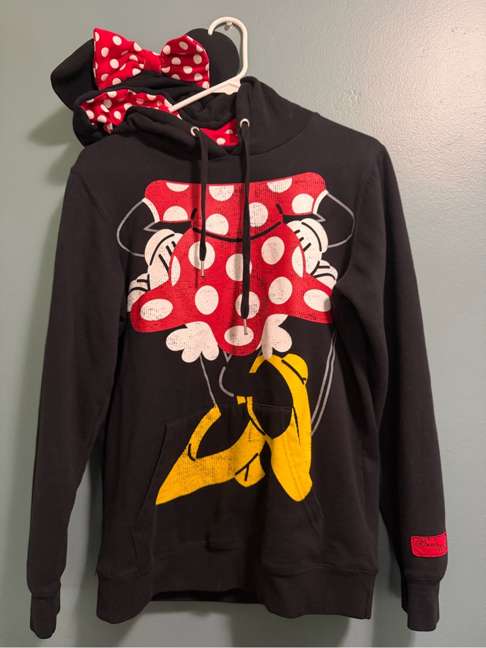 Disney Parks Minnie Mouse with Ears Hoodie Sweatshirt Women’s Size Medium